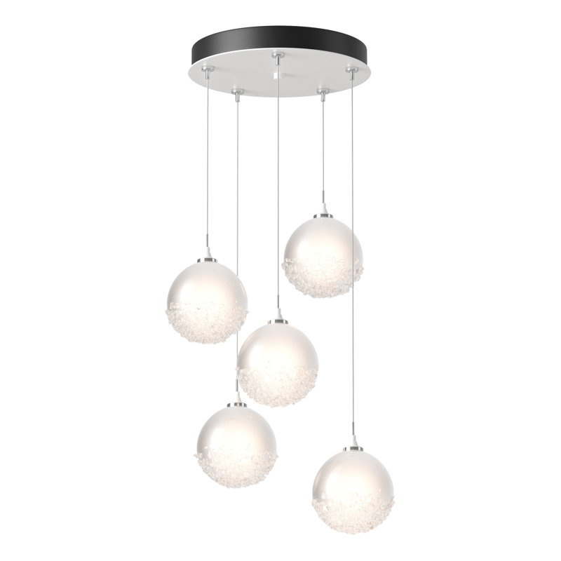 Fritz 5 - Light Cluster Globe Pendant, White, 80" H x 15.4" W x 15.4" D