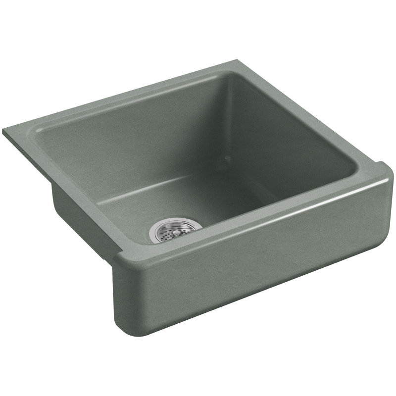 Whitehaven Self-Trimming 24" L x 22" W Farmhouse Kitchen Sink, Basalt