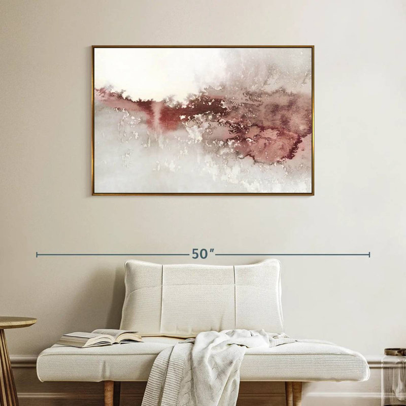 Douces vagues I, Cadre flottant doré, 40 po x 27 po