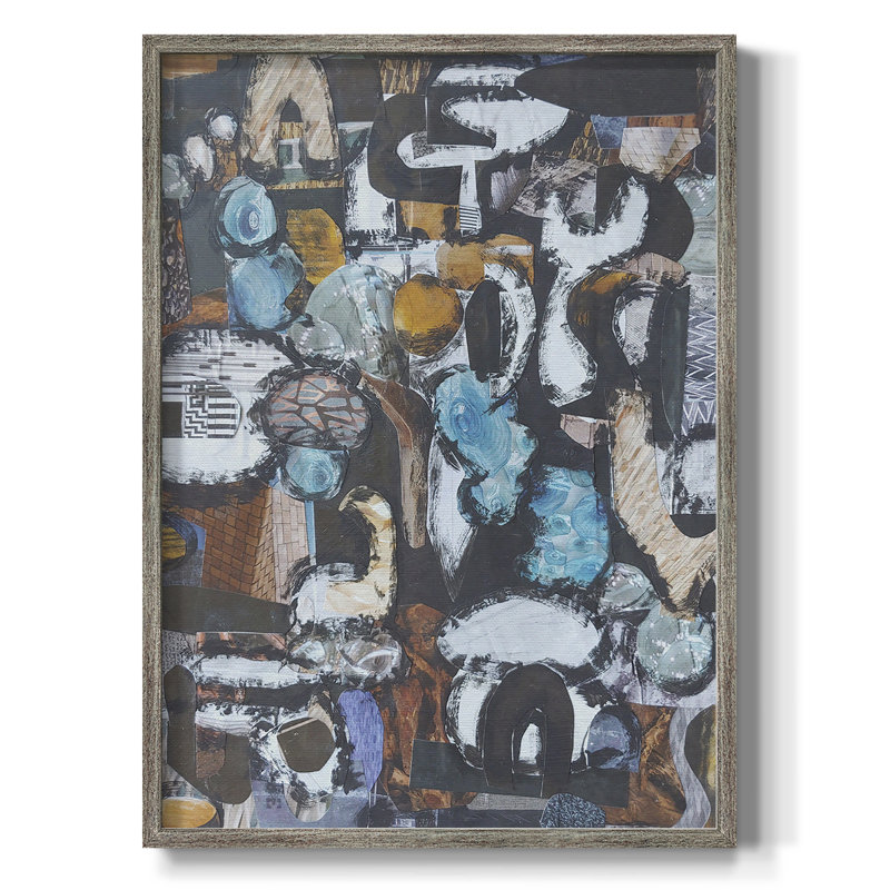 Impression encadrée de verre bleu California Beach - bois massif, 11" H x 9" W