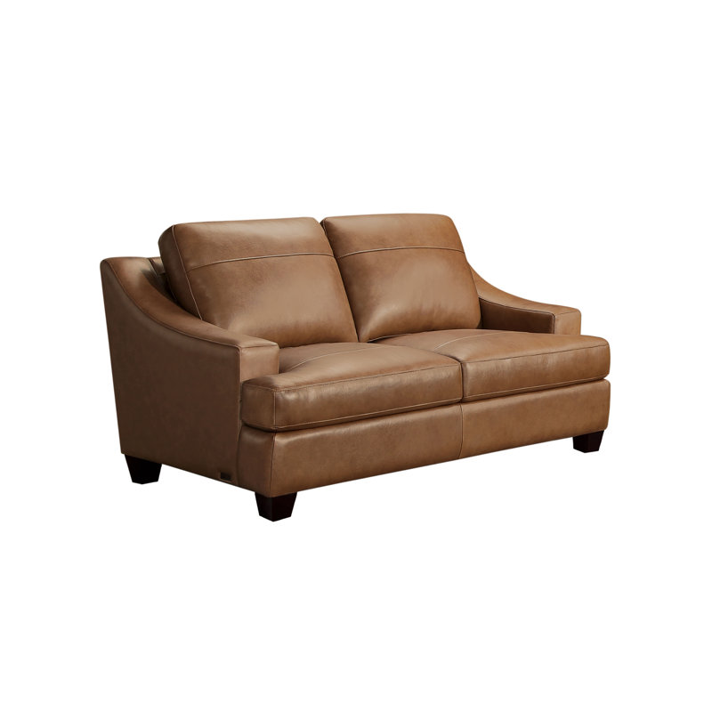 Causeuse 62,5 po, Cuir véritable chameau