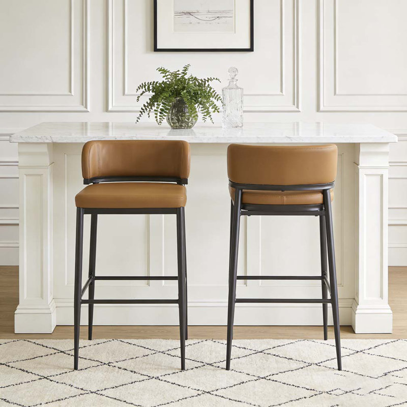 Tabouret de bar en métal, Brun