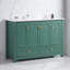 Ensemble de meuble-lavabo 48 po avec lavabo en céramique, armoire de rangement abondante - 4 portes à fermeture douce et 4 tiroirs-1268545719