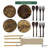 Elyon Handcrafted Jumbo Coconut Bowl Dinnerware Set With Utensils