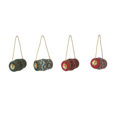 Barrel-Shaped Gift Box with Metallic Yarn