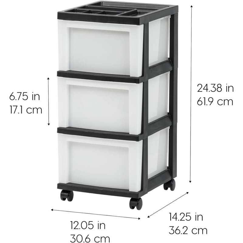 Rebrilliant Pascu 3 Drawer Stackable Drawer | Wayfair
