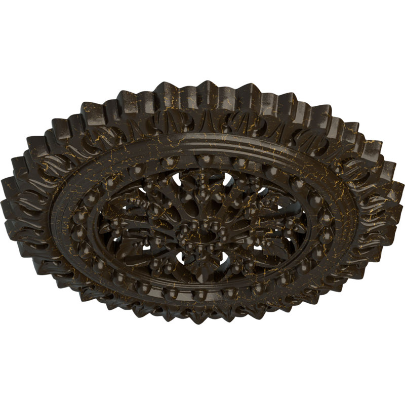Médaillon de plafond H 18 1/2 po x l 18 1/2 po x P 1 1/2 po Sellek, Craquelure pierre de foyer
