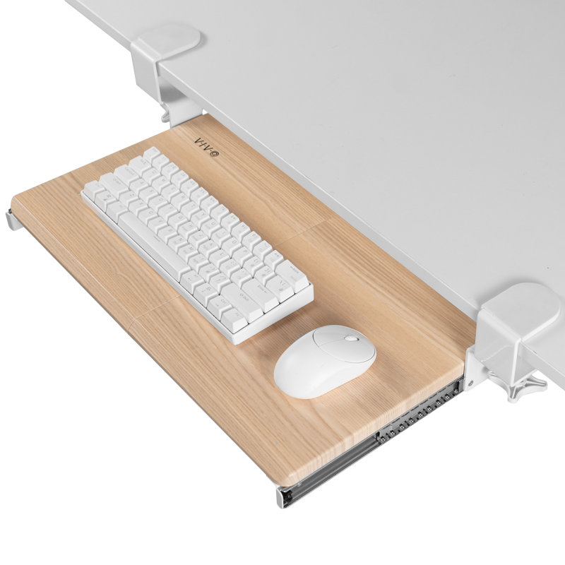 Plateforme de clavier de bureau, H 1 po x l 47,3 po x P 29,5 po, Bois clair