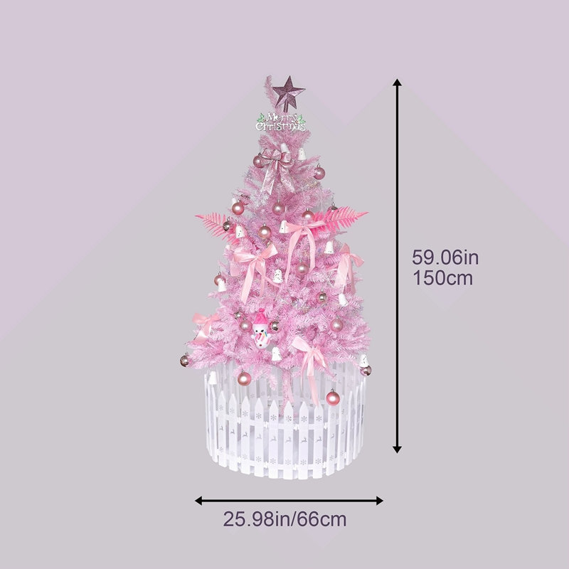 Arbre de Noël 5 pi rose, H 5 pi