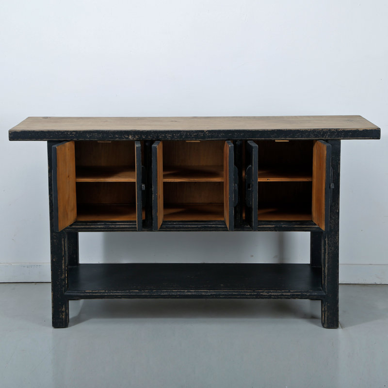 Amalfi 63'' W Solid Wood Console Table, Antique Black