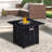 Fire Pit Table, 32-Inch Square 50,000 BTU Auto-Ignition Propane Gas Firepit With Waterproof Cover