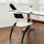 Chaise d'appoint à dossier bas noir et blanc (ensemble de 2)-129993754