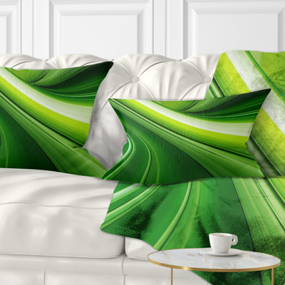 Lignes vertes abstraites - Coussin imprimé abstrait