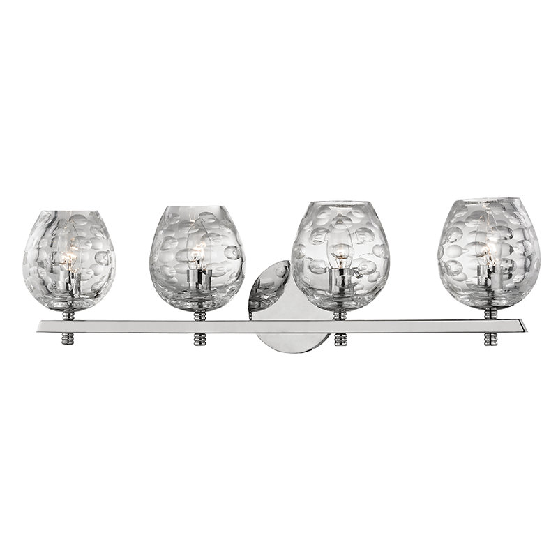 Éclairage pour meuble-lavabo 4 lumières Burns, Nickel poli