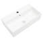 Lavabo de salle de bain en céramique blanche - fixation murale 21 po x 12 po avec trou de robinet simple et trop-plein, teinture encastrée Allaining