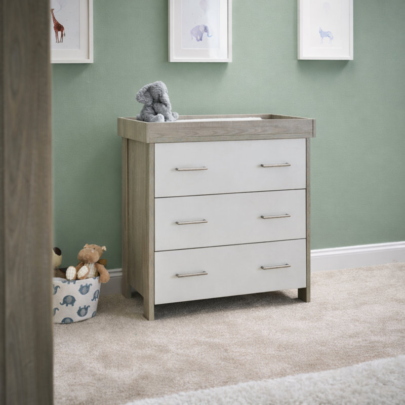 Nika Cot Bed 2-Piece Nursery Furniture Set, Grey Wash/White