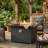Rectangular Outdoor Propane Fire Pit Table With Glass Wind Guard, Powder-Coated Aluminum Frame And Hidden Propane Tank Storage Base