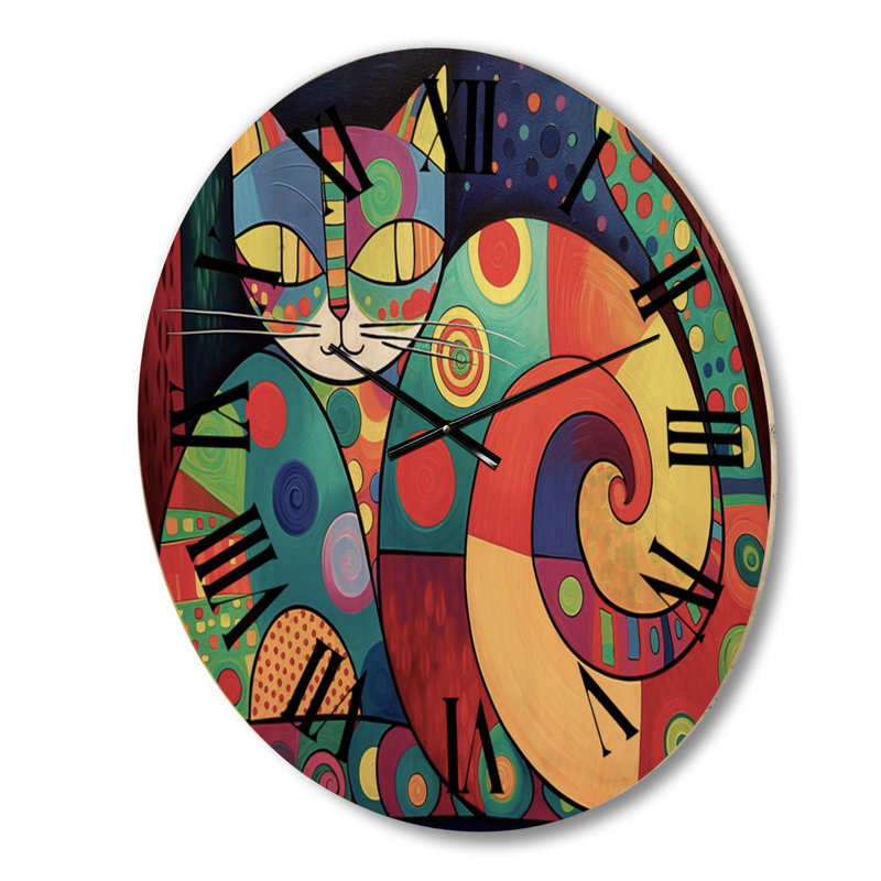 Horloge murale en bois massif Alyshia, Grand