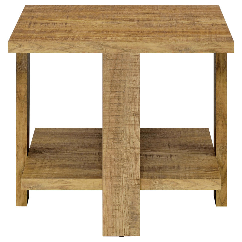 Square End Table with One Open Shelf