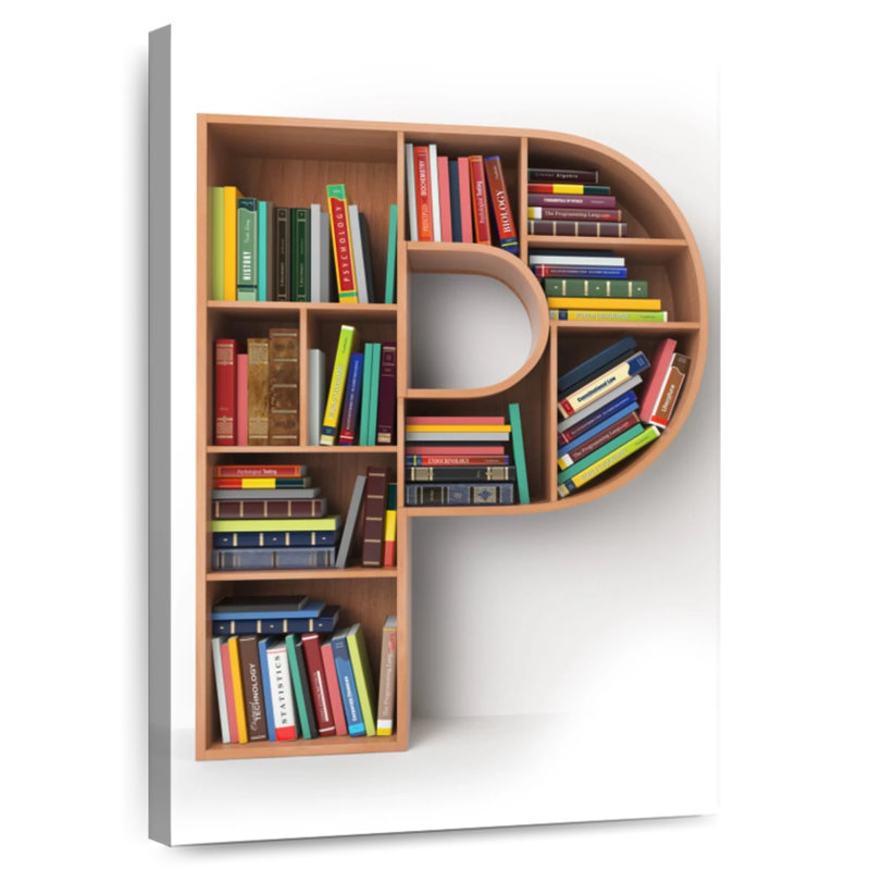 Keiri Letter P Bookshelf, 12" H x 8" W