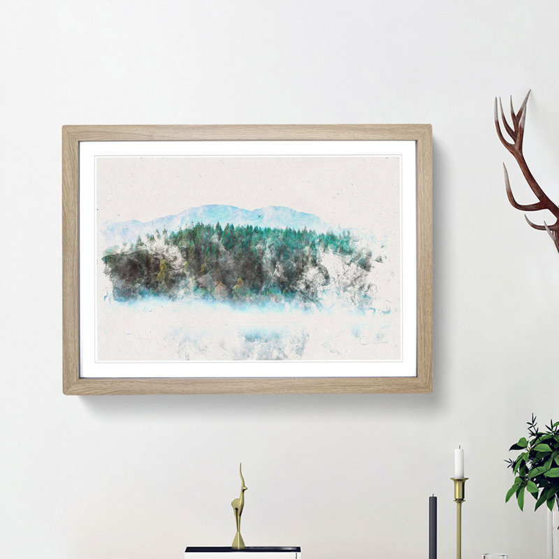 Fir Tree Forest - Picture Frame Painting Print, 36cm H x 48cm W x 2cm D, Oak Framed