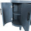 Console de 47,2 pouces en bois, bleu moderne avec 4 portes et tablettes intérieures réglables pour le salon, le vestibule, la chambre à coucher, la cuisine