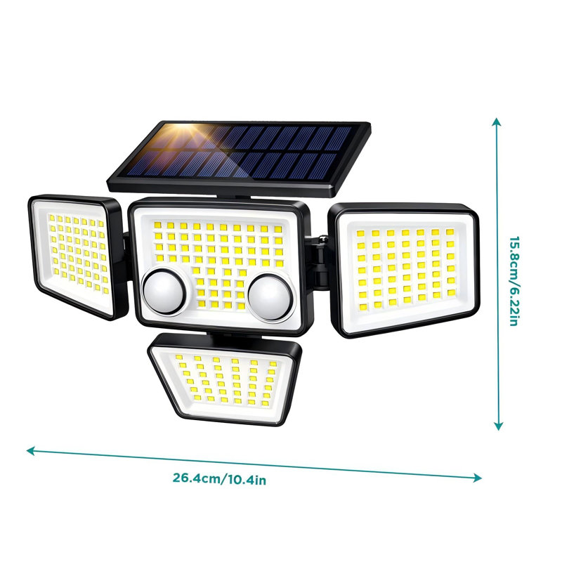 Éclairage solaire extérieur - 188 lumières à détecteur de mouvement à DEL 3000LM