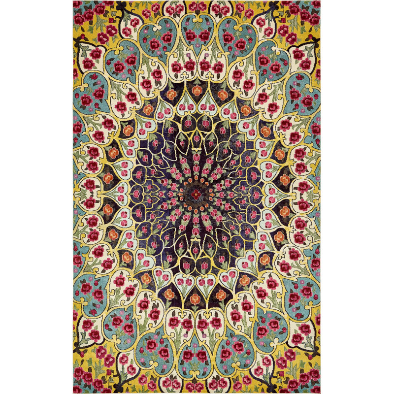 Dimonetta Washable Ikat Indoor Rug, Rectangle 2'2" x 3'1"