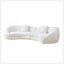 Canapé moderne et incurvé avec un design élégant en forme de cœur d'amour - canapé en molleton beige moelleux pour le salon (l 125,98 po x P 62,2 po x H 29,92 po)-118043736