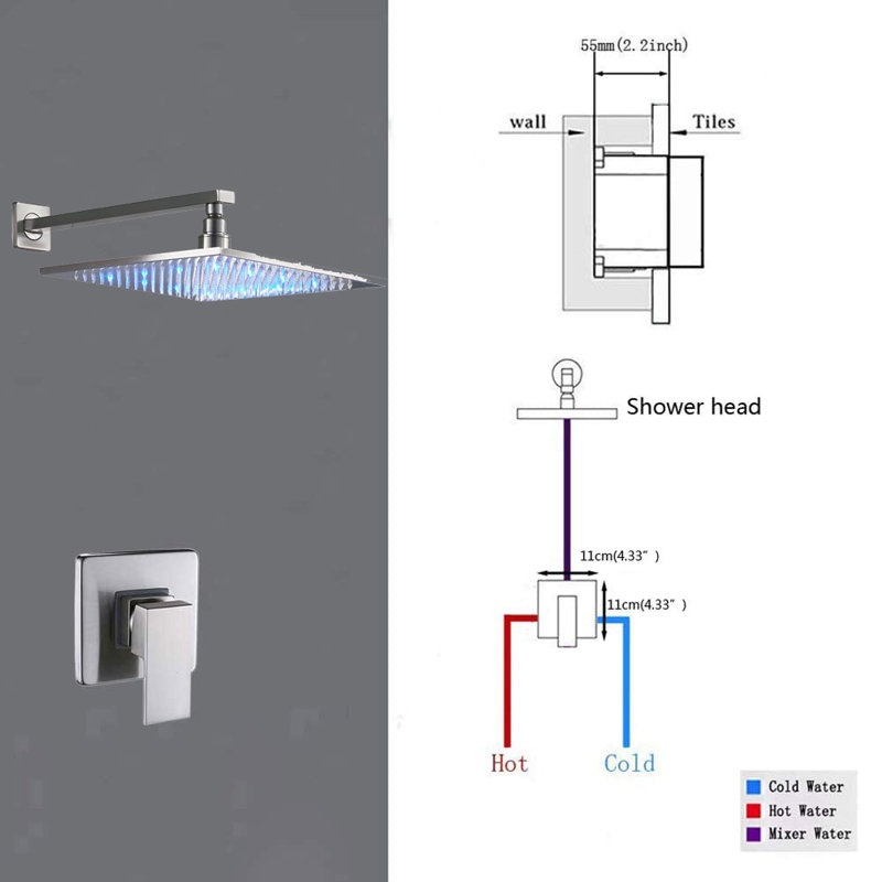 Robinets de douche seulement avec valve brute