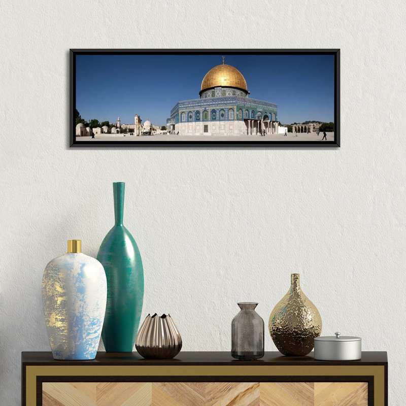 «Panoramic Town Square, Dome of the Rock, Mont du Temple, Jérusalem, Israël», reproduction de photo sur toile tendue