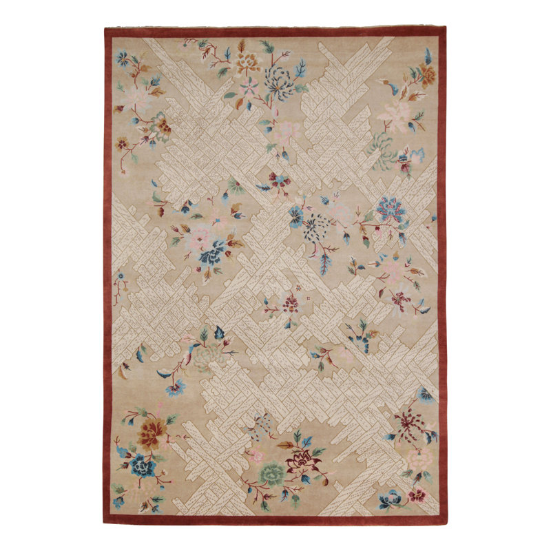 One-of-a-Kind Hand Knotted Area Rug, Rectangle 9'6" x 13'9"
