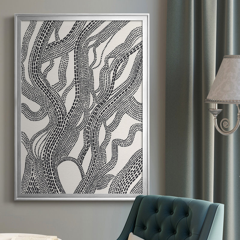 «Dots And Dashs I», reproduction d'art sur toile, Argent, H 42,5 po x l 30,5 po x P 1 po