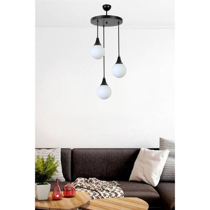 Chandle Chandelier, White/Black