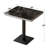 Sintered Stone Pedestal Restaurant Bistro Table with Brushed Stainless Steel Trim