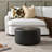24" Wide Faux Leather Round Upholstered Ottoman-435419743