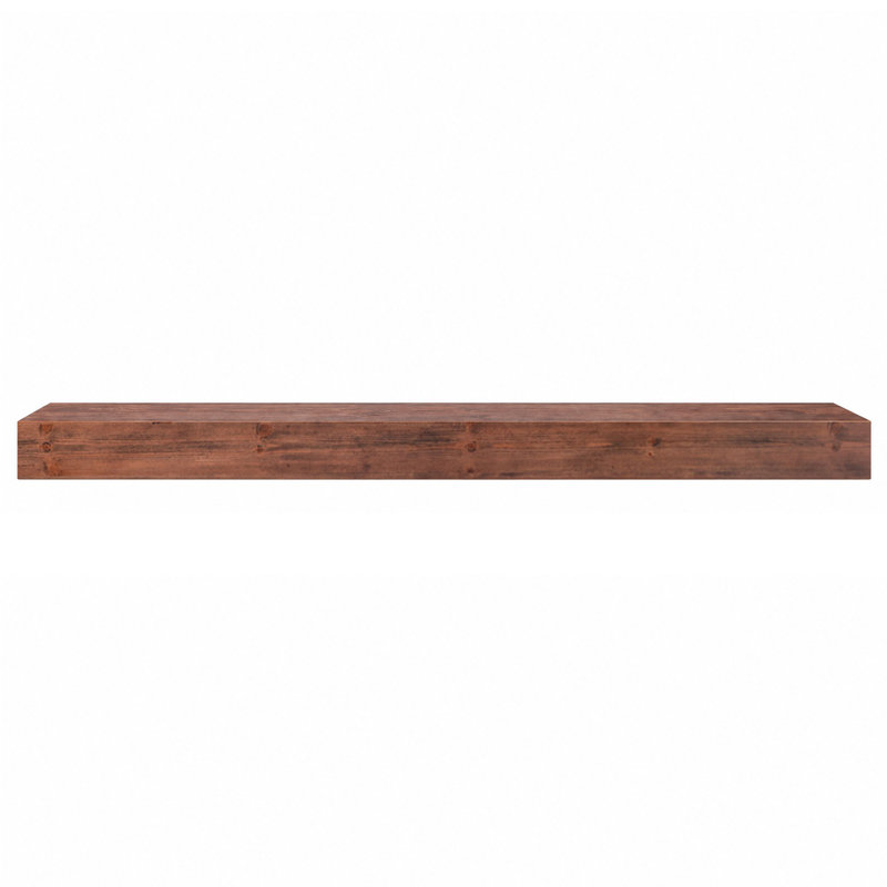 Solid Wood Fireplace Mantel, 60", Glossy Brown