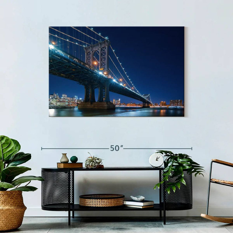 Lilie NYC Bridge At Night, H 30 po x l 45 po