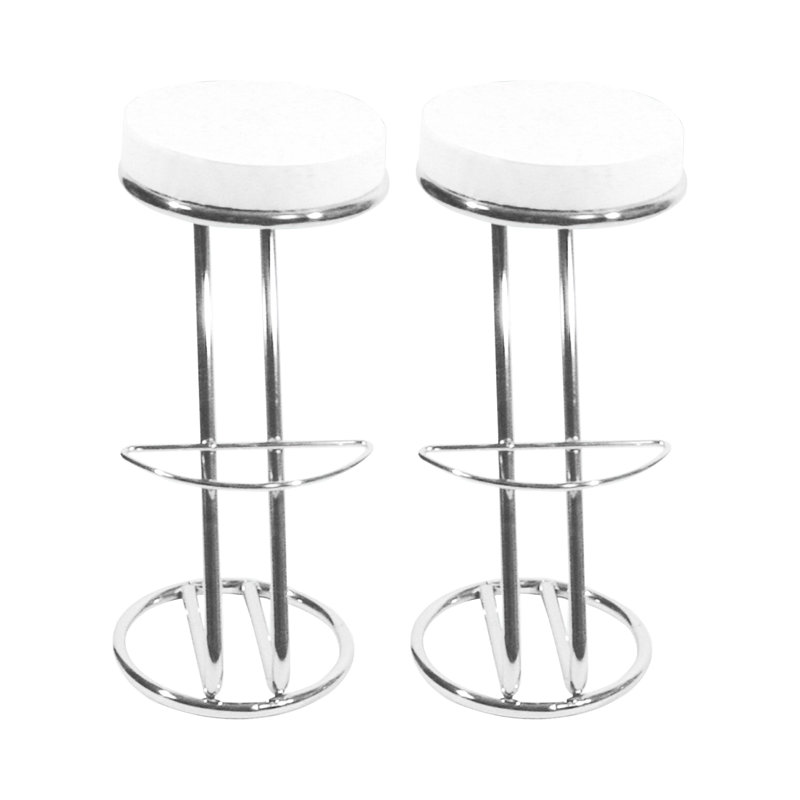Siegfried Upholstered Counter Stool with Metal Frame, White