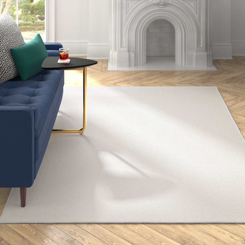 Ivory Hand Tufted Wool Rectangular Area Rug 6' x 9'