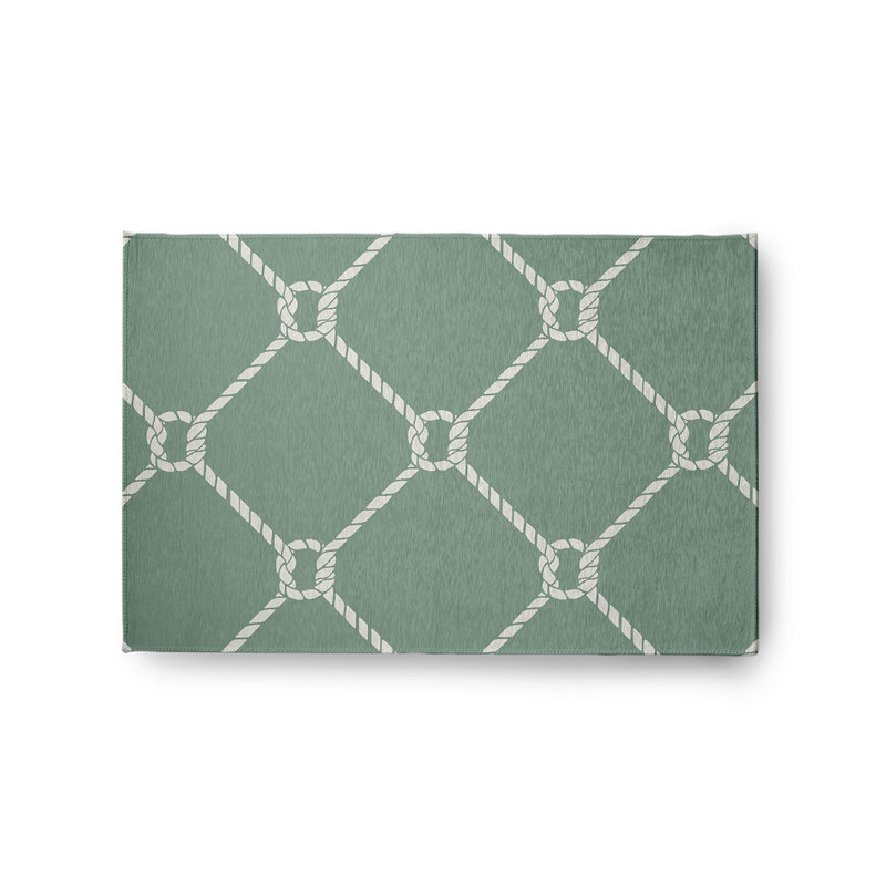 Tapis géométrique sauge à tissage plat, Rectangle 2 pi x 3 pi