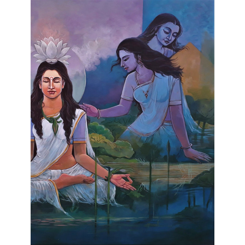 Antah Yatra - Méditation spirituelle | Acrylique sur toile | Par Suneel Kumar Singh