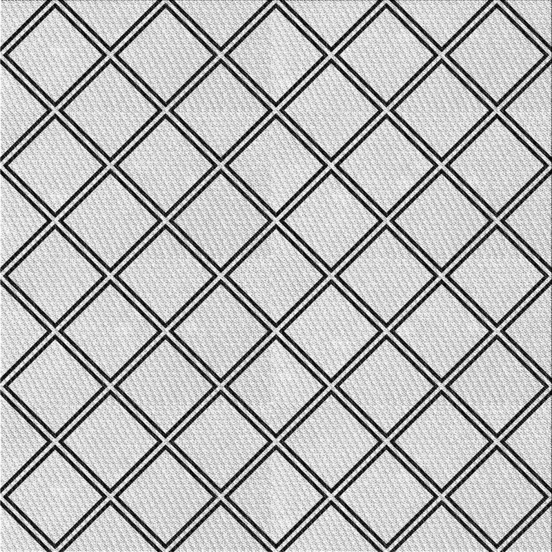 Tapis géométrique gris / noir, Carré 8 pi