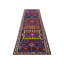 Tapis de couloir unique en laine noué à la main des années 1960 de 2 pi 10 po x 12 pi 1 po en rose / bleu / vert / jaune