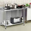 Table de cuisine moderne en acier inoxydable, argent-50997119