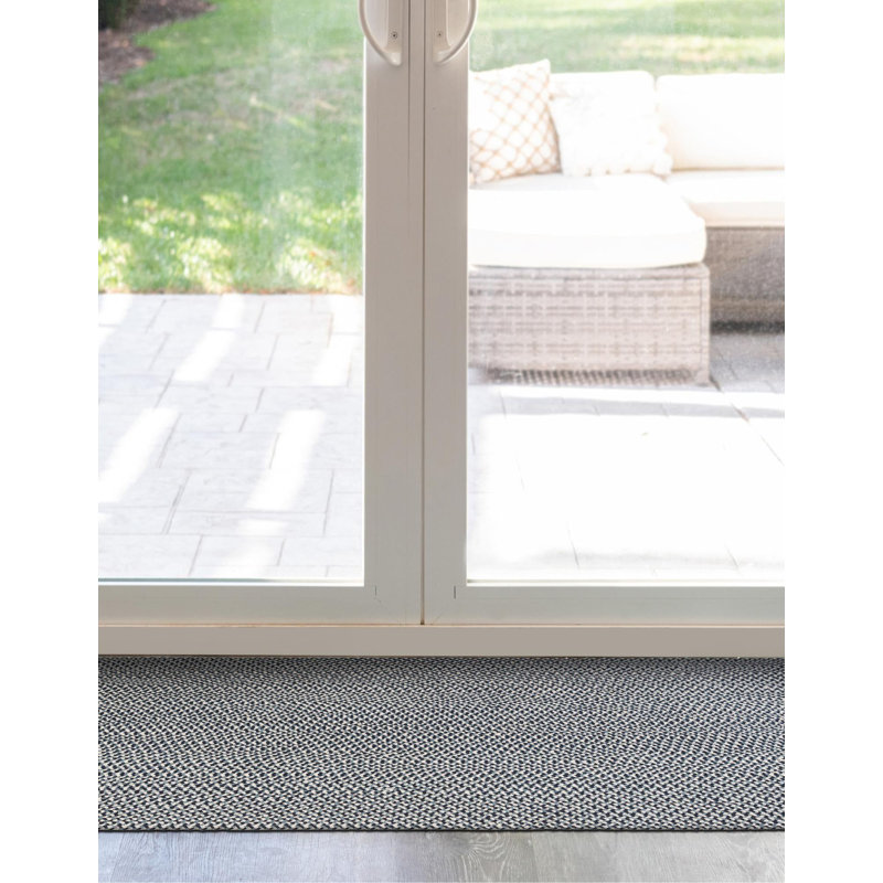 Tapis contemporain bleu Aideen, Tapis de couloir 2 pi x 8 pi