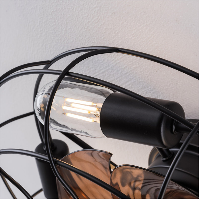 Ventilateur de plafond à télécommande en noir, 19 po, avec flux d'air saisonnier, moteur à courant continu, éclairage DEL
