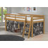Lit mezzanine simple en bois Roxy avec cannelle et tente inférieure Camo