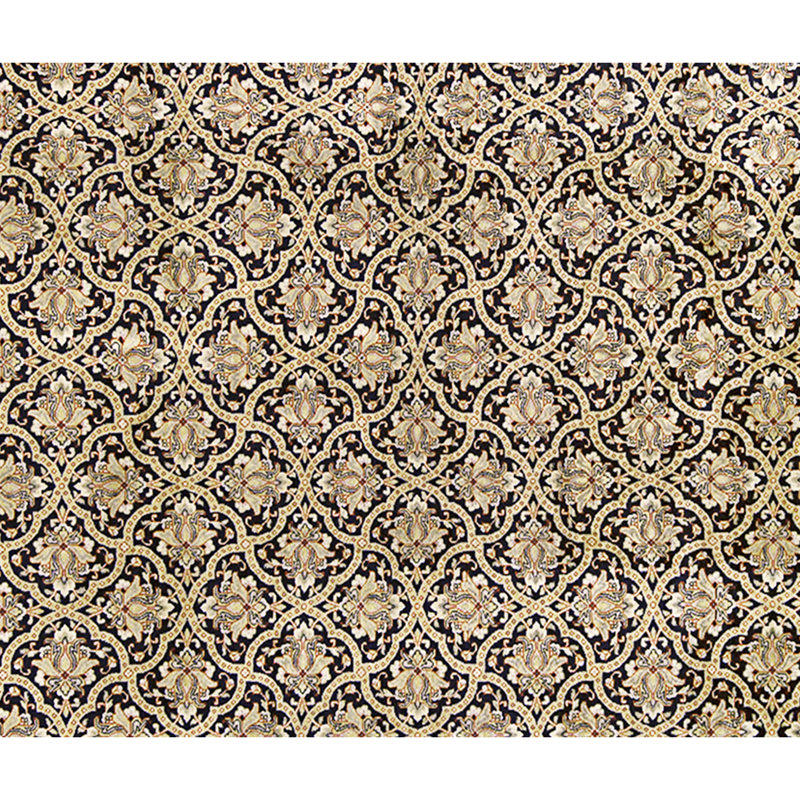High-Quality Hand-Knotted Black And Gold Area Rug