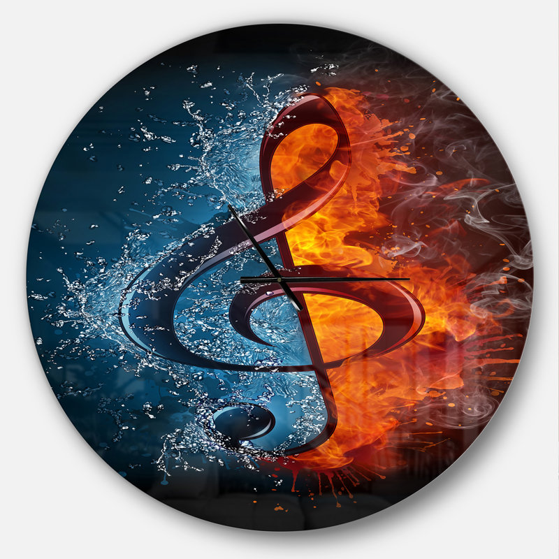 Treble Clef - horloge murale moderne, Surdimensionné